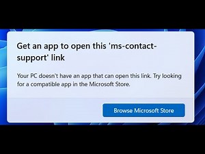 Fix Error Get An App To Open This 'ms-contact-support' Link