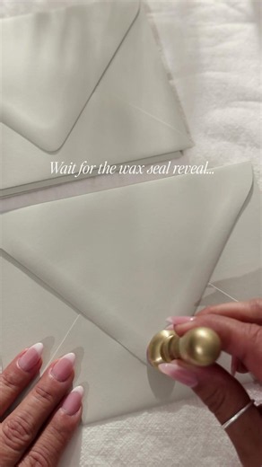 Two-Tone Carbon & Blush Wax Seal | Cleo Stamp | Pashmina Envelope