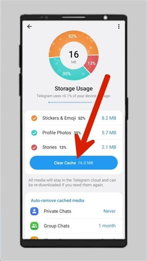 Telegram par clear cache kaise karen // How to clear cache on telegram #shorts #youtubeshorts
