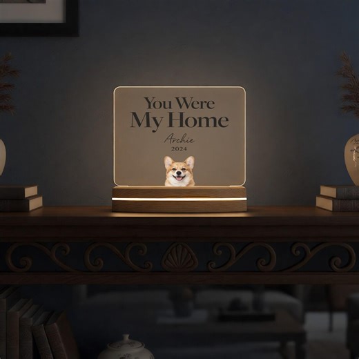 Personalized Pet Memorial Night Light – Custom Acrylic Lamp With Photo & Name Gift - Etsy