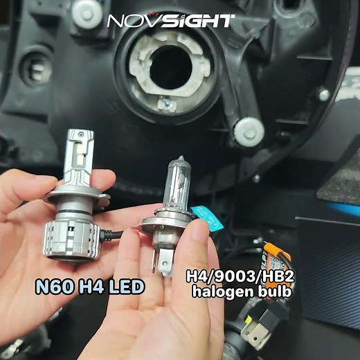 Novsight N60 H4 9003 HB2 LED Headlight Bulbs Super Bright 200W 40000lm 6500K White