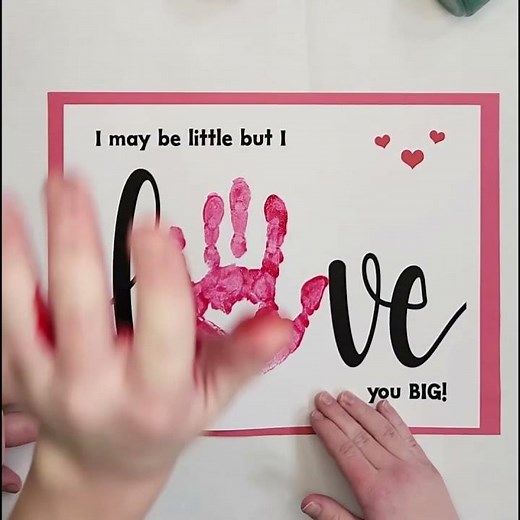 Valentine's Day Handprint Art, Kids Handprint Craft, Printable Valentines Day Card #handprintart