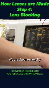 Lens Surfacing Lab Step 4: Lens Blocking #optician #optical #laramyk #opticianworks #opticiantraining #abo #abocertification #lens | Laramy-K OpticianWorks