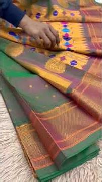 Kalanjali Paithani available whatsapp on 7620380970 #live #kalanjalipaithani #youtubeshorts #saree