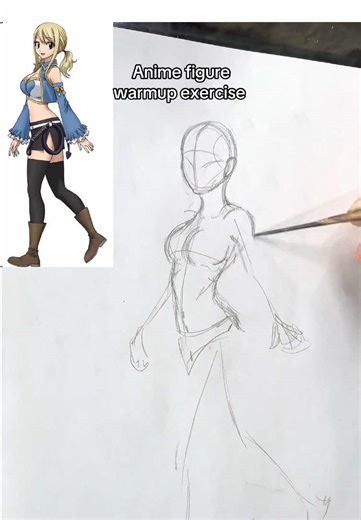 Quick anime figure drawing exercise for warmup #drawing #mangadrawing #figuredrawing #gesturedrawing #howtodraw