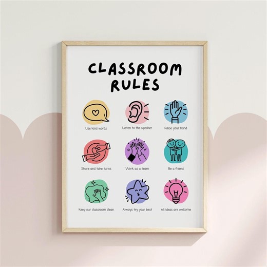 Classroom Rules Sign | Classroom Expectations Behavior Chart | Social Emotional Classroom Decorations | Preschool Rules Digital Download - Etsy