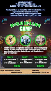 61K views · 650 reactions | ANNOUNCEMENT THE REGISTRATION HASCLOSED FOR SEPT SCHOOL HOLIDAYS Kindly contact us from The 10th October 2024 forregistration for December Camp Email: risingstarsgeneration@gmail.comContacts: 0698707065 / (074)7037155 | The Rising Stars Generation | Facebook