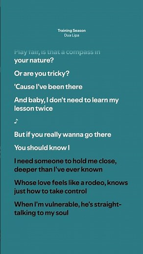 Training Season - Dua Lipa (Lyrics)