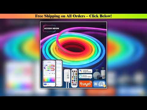 TUYA Neon LED Strip Lights 12-24V 84LEDs/M Silicone Neon Rope Light with Music Sync RGBIC