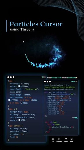 Interactive Particles Cursor Effects with Three.js #qyraxis #stem #math #coding