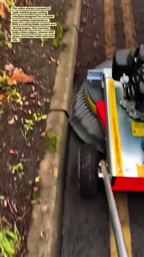 Powerful Curbside Grass Cutting Machine in Action | Smart Outdoor Maintenance