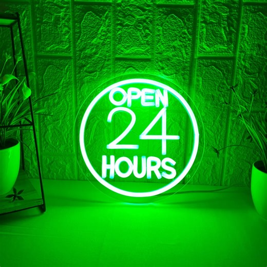 Open 24 Hours Welcome Neon Sign for Bar,shop,supermarket,opening Led Light - Etsy Canada