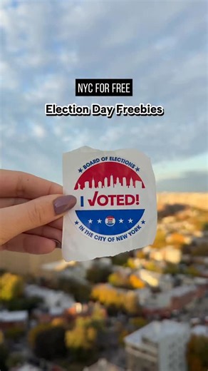 Election Day Freebies Voting is FREE and it is so important to vote! Bring your voting sticker to enjoy some of these Election Day freebies! 🍕 @twobootspizza free pizza slice 🍷 @salaastorianyc glass of sangria or beer 🥐 @stella_and_fly_ free pastry ☕️ @Caffearonne free coffee 🚲 @cyclebarnyc free workout class 🩰 @PureBarrenyc free workout class 🏍️ @Lime code VOTE2025 two 30 min e-bike or e-scooter rides (Bronx or queens) 🎶 #iVoted NYC Concert at Irving Plaza 🎉 @balconsalonnyc Election Par
