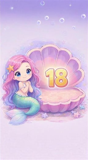 Learn Number 18 with Mermaid 🧜‍♀️🐚 | Number Recognition for Kids #shorts #numberrecognition