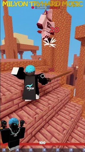 Tanqr Destroys Foltyn With Milyon Music..(roblox bedwars)#shorts