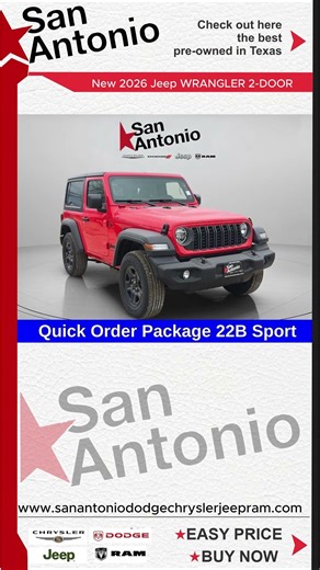 New 2026 Jeep WRANGLER 2-DOOR SPORT