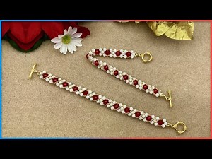 Easy Holiday Beaded Bracelet Tutorial