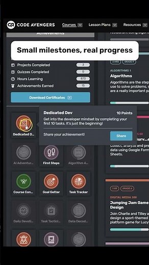 Progress you can see | Code Avengers achievements