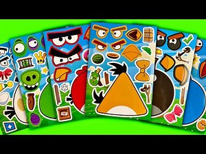 ANGRY BIRDS STICKER BOOK MAKEOVER | RED CHUCK HAL ICE BIRD FUNNY STICKERS | ASMR SUS MOD | PAPER DIY