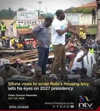 Sifuna vows to scrap Ruto’s housing levy, sets his eyes on 2027 presidency