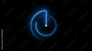 Blue Neon Radar Screen Location Searching Animation. Searching Radio Waves Radar HUD Technology.