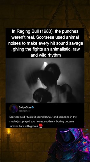 In Raging Bull (1980), Scorsese used animal sounds for punches, not real hits.