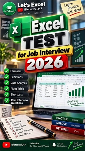 Excel test for job interview 2026 #excel #excelinterview #exceltips #excelinterviewquestion #tricks