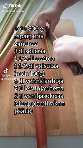 Eila helppo raparperipiirakka 😋 #raparperipiirakka #tinskunkeittiössä #ruokatiktok #ruokavinkit #leivontavinkit #leivonta #foryou #fry #foryoupage