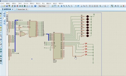 4.70基于8086的灯光控制-5种方式+视频简单讲解，汇编语言8086灯光控制，5个开关控制部分整体。可以定制修改模式