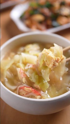 春キャベツあったらコレ♪中華風のあったかスープ