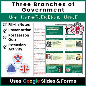 Three Branches of Government - US Constitution Unit