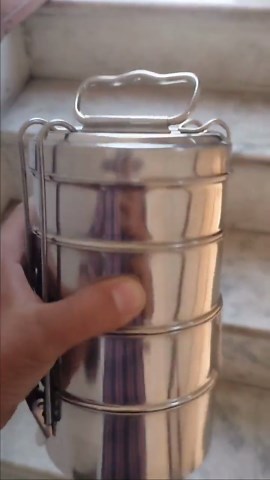 Handmade Indian Tiffin Box: 4-tier Stainless Steel Lunch Container - Etsy