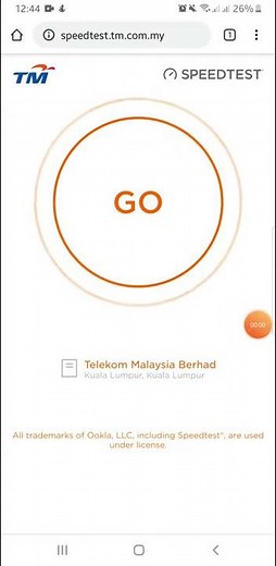 TM Unifi 100mbps Speedtest