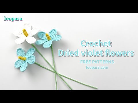 Crochet Dried Violet Flower - Free Pattern