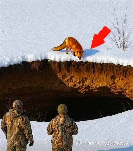 4.1K views | The fox led the hunters to a deep pit in the middle of a...