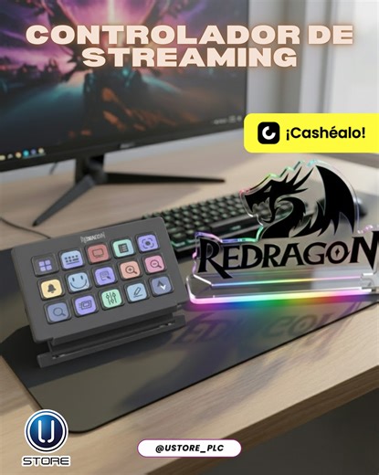 Ustore Puerto la Cruz on Instagram: "¡Transforma tu escritorio en un centro de comando profesional! 🚀🎮 En U Store JK Puerto La Cruz, sabemos que los detalles marcan la diferencia. Por eso, te traemos el dúo dinámico de Redragon para llevar tu experiencia al siguiente nivel: 🎙️ Controlador de Streaming SS-550: Domina tus transmisiones con 15 botones LED totalmente personalizables. Atajos, escenas y comandos al alcance de un toque para un flujo de trabajo impecable. 🔊 Barra de Sonido Surge GS8