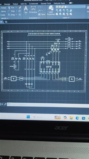 Metering Power Circuit Diagram in AutoCAD Electrical #autocad #electrical #shorts