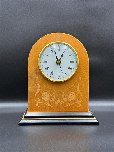 Vintage Italian Marquetry Wooden Musical Clock - Plays "beauty and the Beast" (18-note Romance Movement), Burl Wood Mantel or Desk Clock - Etsy