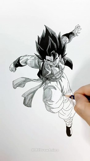 Speed Drawing StickMan Gogeta from Dragon Ball | Anime Art