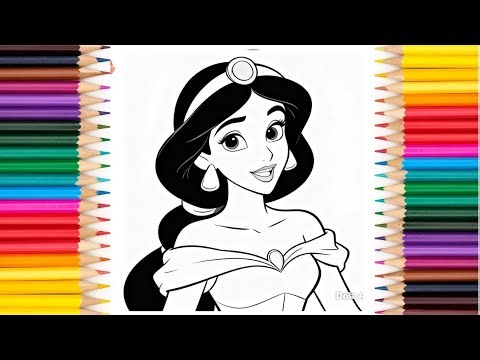 How to draw an easy princess Jasmine step by step for kids and toddlers