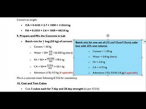 How to calculate the concrete mix design ratios at Lab for C25 and other grade of Concrete