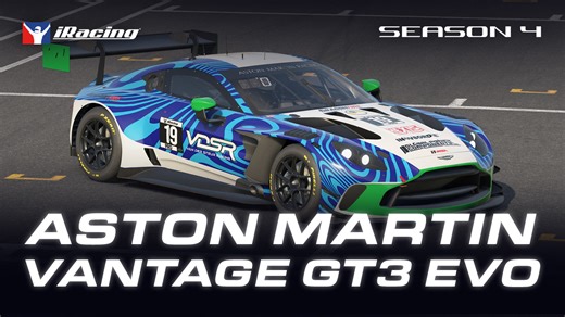 The Aston Martin Vantage GT3 EVO is now available with the 2025 Season 4 update! Carrying on a long line of sports cars produced by the iconic British manufacturer, the Aston Martin Vantage GT3 first took to the track in 2019. Its EVO variant was unveiled in 2024, both as a new build and an upgrade kit for the original car. It features significantly revised aerodynamics—especially in the nose area—and suspension from its predecessor. Under the hood, it's powered by a twin-turbo 4.0-liter V8 that