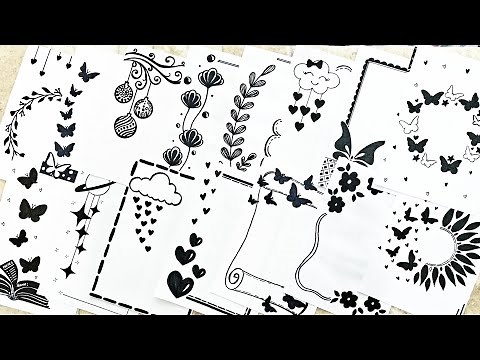 20 Black Border Designs || Project Designs || Front Page Designs for Project, Assignment, Note book