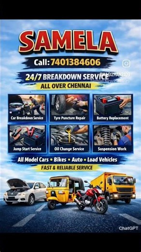 car breakdown service contract num 7401384606 all over chennai