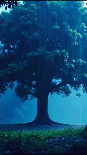 Rain Sounds on a Big Tree at Dusk | Cinematic Evening Rain Motivation #shorts #rain