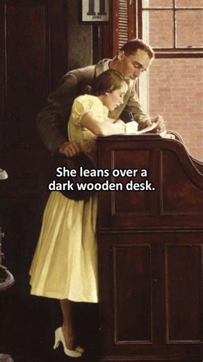 She Signs a Marriage That Already Feels Bigger Than the Room #commitment #visualstory #midcenturyart