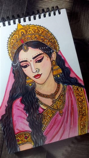 Shri Radharani Ji Drawing ✨❤#art#radharani#shorts#trending