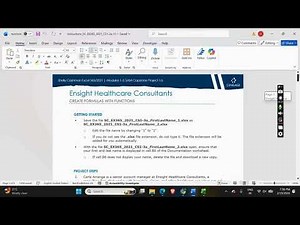 Excel 365/2021 | Modules 1-3: SAM Capstone Project 1a Ensight Healthcare Consultants #shellycashman