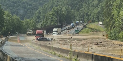 I-40 shut down along Tennessee-North Carolina border due to flooding, landslide months after Helene