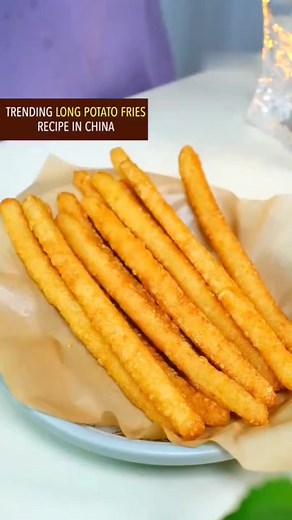 754K views · 10K reactions | Trending long potato fries recipe in China #Recipe #cooking #potato #chinesefood #frenchfries | Street Food The World | Facebook